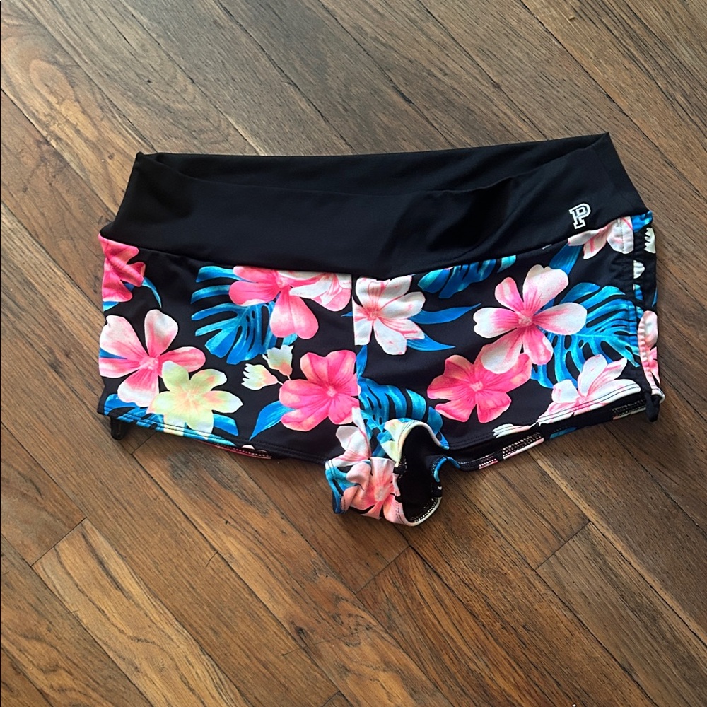 Victoria's Secret PINK Floral Shorts with Black Waistband